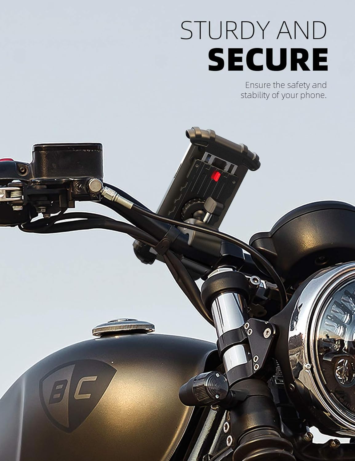 Lamicall Bike Phone Holder Mount - Motorcycle Handlebar Phone Clamp, Scooter Phone Clip for iPhone 12 Pro Max, Galaxy S9 and 4.7"- 6.8" Cellphone: Automotive
