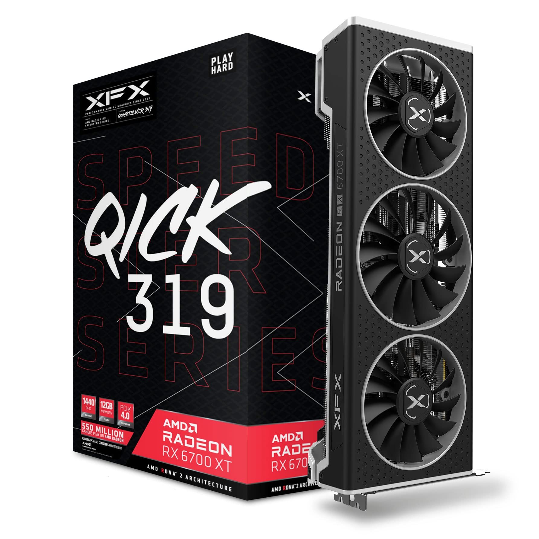 Xfx Amd Radeon Rx6700xt Mua XFX Speedster QICK319 AMD Radeon RX 6700 XT Black Gaming Graphics ...