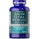 Puritan's Pride Ultra Woman 50 Plus Daily Multivitamin, 120 Count | High Potency Performance Time Release Daily Multivitamin with Zinc, For Healthy Aging &amp; Cellular Energy Production
