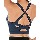 Windinny Longline Sports Bras for Women Cross Back Workout Tops with Built in Bra Yoga Bra Athletic Crop Tank Top Gym Fitness