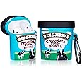 JoySolar for Airpod 1&2 Case, Cute Cartoon 3D Soft Silicone Air Pods Funny Cover, Kawaii Fun Cool Keychain Design Shell, Food Fashion Stylish Girls Kids Teens Women Cases for Airpods (Cow Icecream)