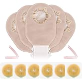Carbou 21 PCS Colostomy Bags Ostomy Supplies Clamp Drainable Pouches for Colostomy Ileostomy Stoma Care with Measure Card,Cut-to-Fit(15pcs Bags+6pcs Barriers)