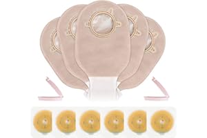 OUCHAN Carbou 21 PCS Colostomy Bags Ostomy Supplies Clamp Drainable Pouches for Colostomy Ileostomy Stoma Care with Measure Card,Cut-to-Fit(15pcs Bags+6pcs Barriers)