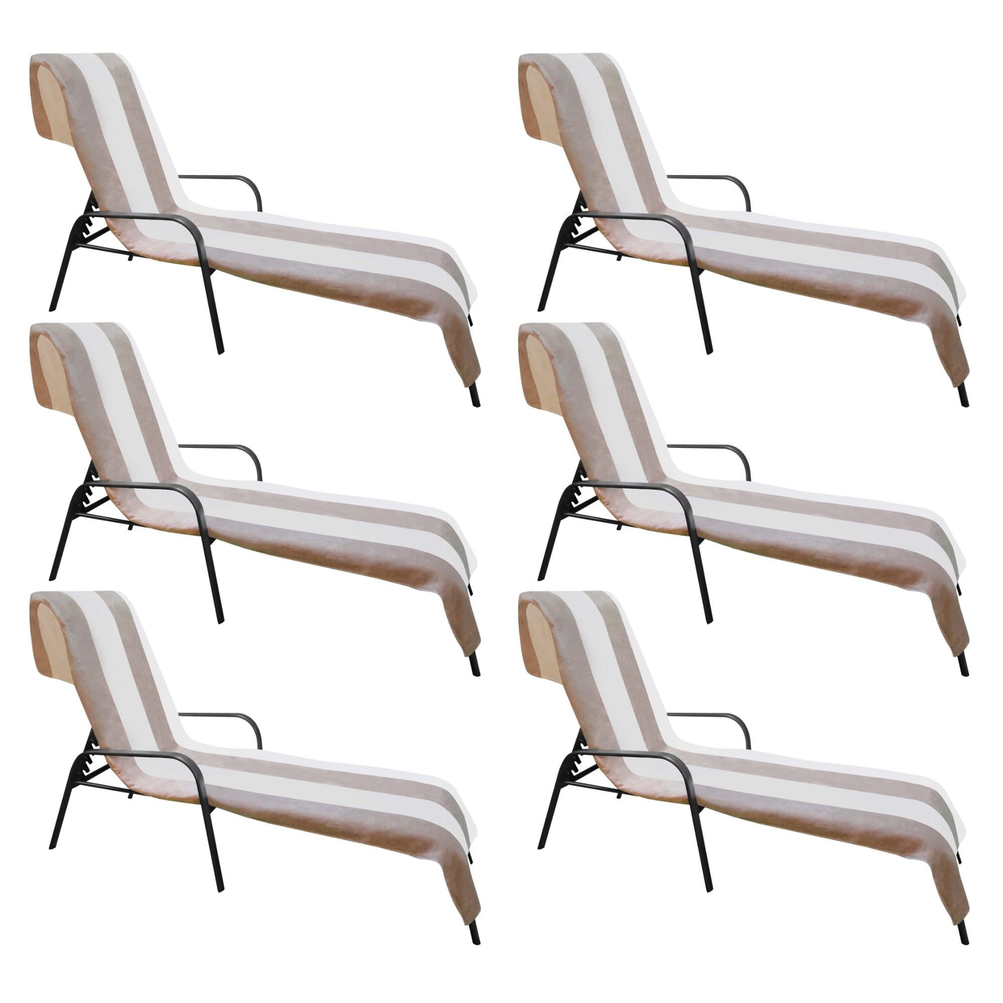 Superior Cabana Cotton Lounge Chair Cover, Outdoor Towel/Chaise Furniture Covers, Terry Cloth, Beach, Spa, Swim Accessories, Pool Chair Cover, Soft, Quick Drying, 32" x 102", Set of 6, Taupe Image Superior Cabana Cotton Lounge Chair Cover, Outdoor Towel/Chaise Furniture Covers, Terry Cloth, Beach, Spa, Swim Accessories, Pool Chair Cover, Soft, Quick Drying, 32" x 102", Set of 6, Taupe Image
