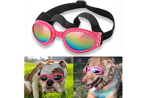 QUMY Dog Sunglasses Dog Goggles for Medium Large Breed Dogs, Wind Dust Fog Snow Protection Eye Wear Pet Glasses with Adjustab