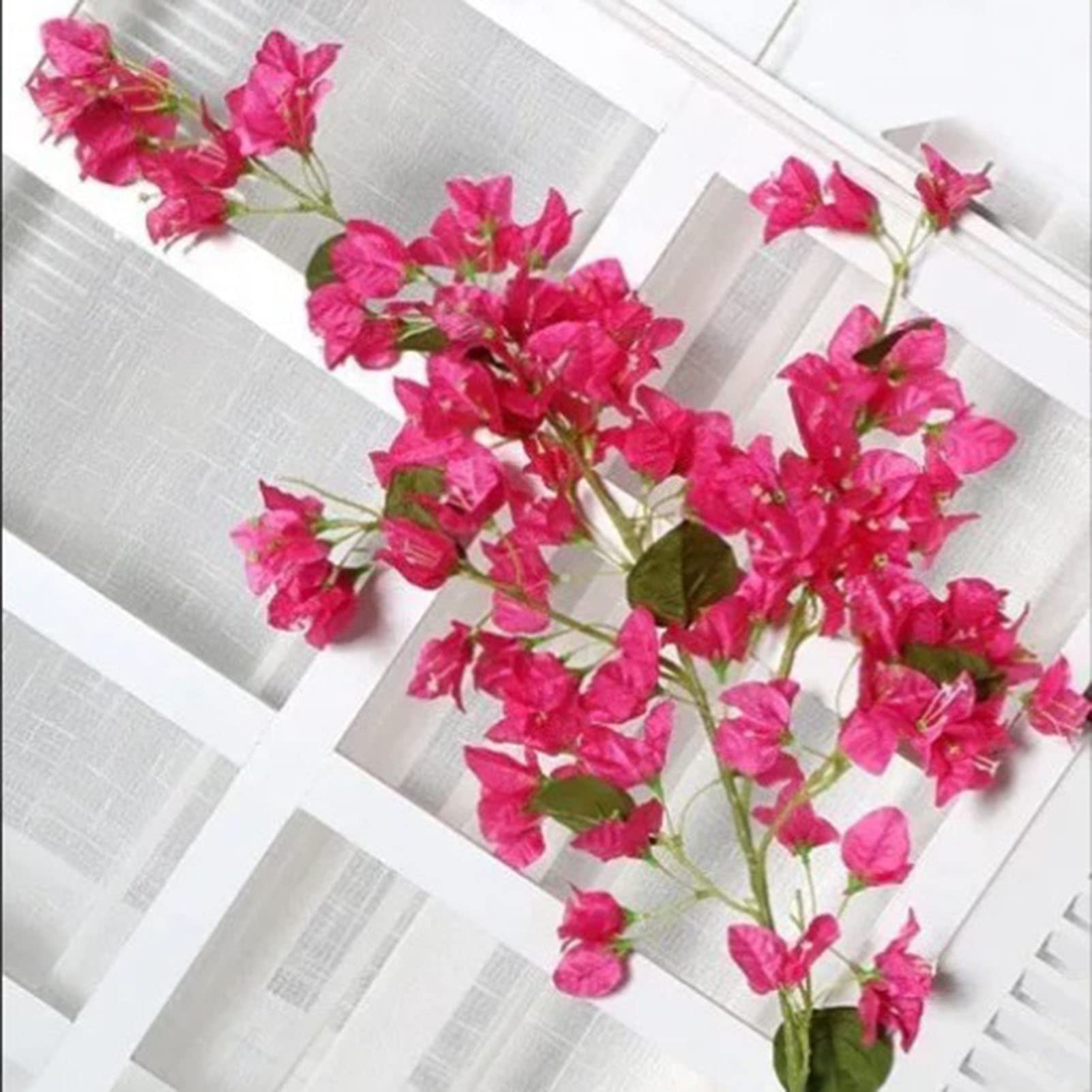 Artificial Rose Flowers Silk Bougainvillea Vines Tree Branch Faux Bougainvillea Silk Flower Garlands For Home Office Weddings