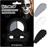 Black White Grey Face Body Paint with Applicator, Oil Based Face Painting Kit for Halloween Skeleton, Skull, Gothic Makeup, Costume Parties, Dress Up, Cosplay, Stage & Special FX Makeup - Travel Size