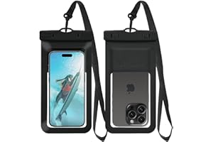 MOLOPPO Waterproof Phone Pouch/Case Dry Bags for iPhone 16 Pro Max/iPhone 15 Pro/14/13 Samsung LG, IPX8 Cellphone Dry Bag Beach Cruise Ship Essentials, 1 Pack-Black-8.3″