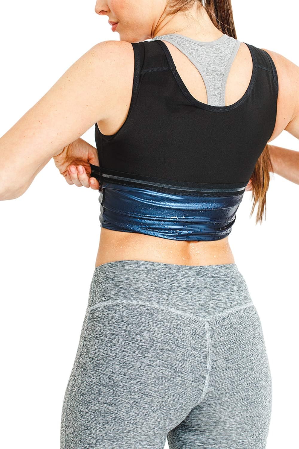 Sweat Shaper Women's Premium Workout Tank Top Slimming Polymer Sauna Vest: Clothing