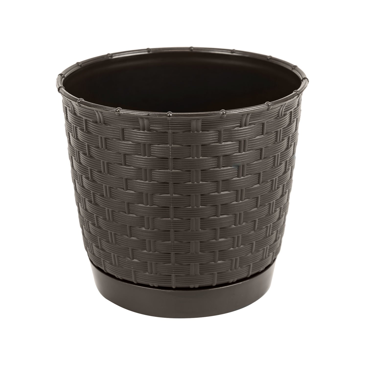 Prosper Plast DRLO220-440U 22 x 19.5 cm "Ratolla" Round Flowerpot - Dark Brown