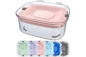 AONKEY 3L Dog Water Bowl No Spill, 101oz Large Spill Proof Dog Bowl Reduce Refill, Anti Splash No Mess Dispenser Dripless Slow Drinking Water Bowl for Sloppy Messy Drinkers (Pink)