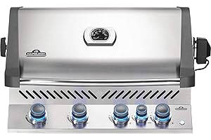 Napoleon Built-in Prestige 500 BBQ Grill, Stainless Steel, Natural Gas - BIP500RBNSS-3 with Infrared Rear Burner, Premium Bar