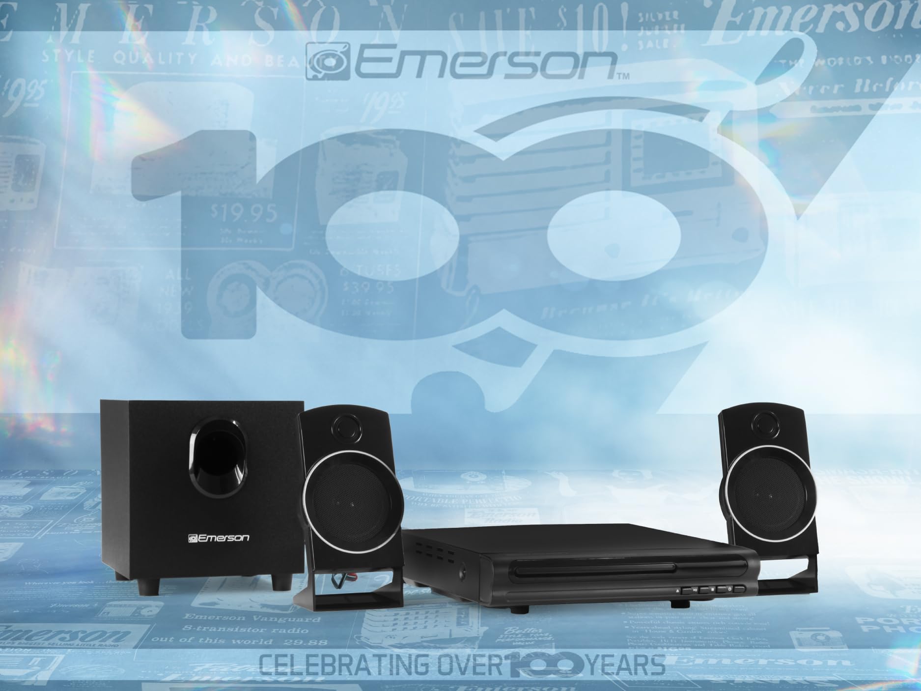 Emerson ED-8050 2.1 Channel Home Theater DVD Player and Surround Sound System with Subwoofer, HDMI Output, USB Playback, and Dual Speakers – Ideal for Immersive Movie and Music Experience