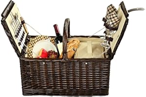 Picnic at Ascot Surrey Willow Picnic Basket with Service for 2 - London Plaid