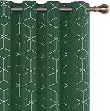 Deconovo Blackout Curtains Eyelet Foil Diamond Thermal 52 x 84 Dark Forest 2