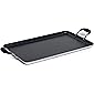 IMUSA USA, Black IMU-1818TGT Soft Touch Double Burner/Griddle, 20" X 12"
