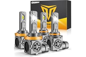 Termitor 9005/HB3 H11/H8/H9 LED Bulbs Combo, 150,000LM Insane Brightness, Real 1:1 Mini Size, 6500K White 70,000Hrs Long Service Life with Cooling Fans, Plug N Play, Pack of 4