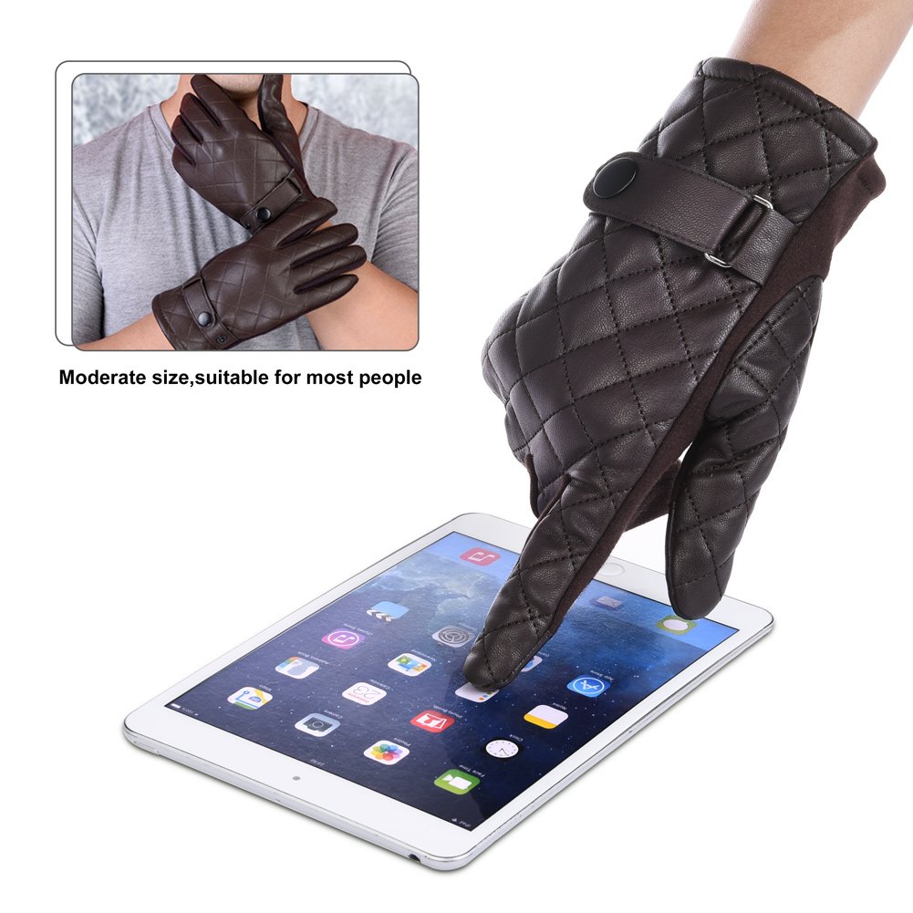 Vbiger Handy handschuhe Smartphone Touch Handschuhe für Herren, - Brun 1, Einheitsgröße