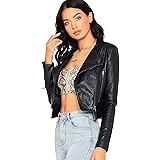 cropped leather jacket amazon