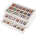 Bfttlity Rock Display Case Rock Collections Display Cases Rock Collection Box for Kid in 54 Grids Suitable for Collecting and Displaying Gemstone Crystals - Display Cases for Collectibles (54 Grids)
