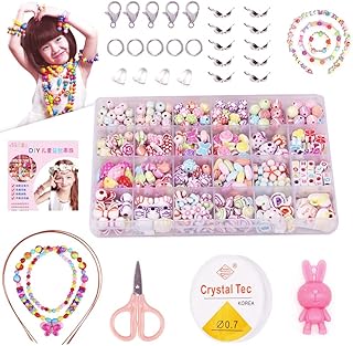 Sunshine smile DIY Armband Bunte perlen Set ,DIY Perlenschmuck für Kinder,Perlen zum auffädeln,Ketten basteln,Kinder schmuck mädchen,Perlen Basteln,24 Farben (1)