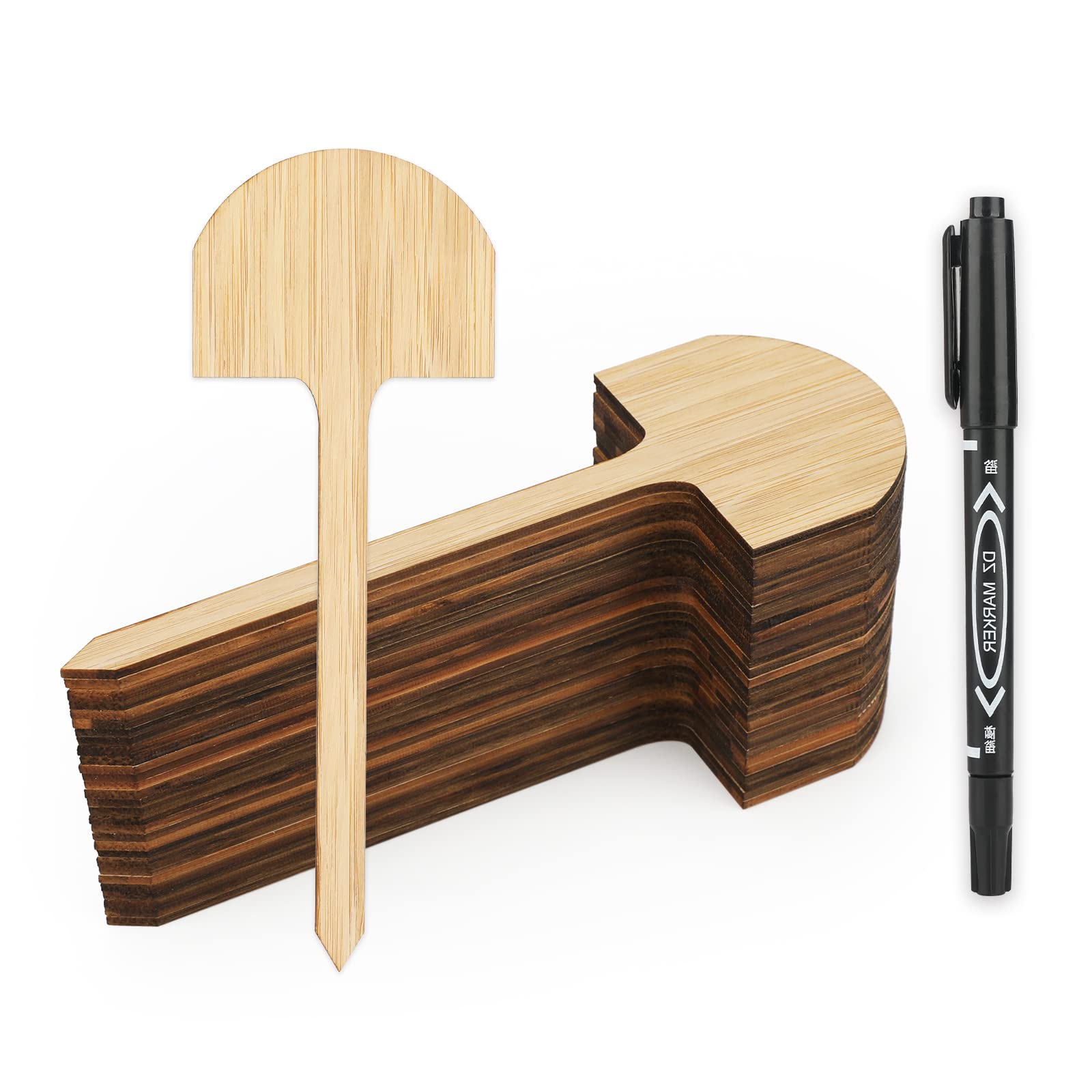 KINGLAKE 30 Pcs Bamboo Plant Labels Tags, 6x16.5cm Bamboo Garden Markers for Herbs Seed Vegetables Flowers