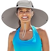 Leotruny Women Super Wide Brim Sun Hat UPF50+ Waterproof Bucket Hat for Fishing, Hiking, Camping