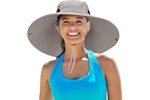 Leotruny Women Super Wide Brim Sun Hat UPF50+ Waterproof Bucket Hat for Fishing, Hiking, Camping