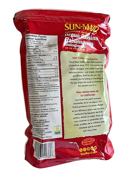 SUNMAID CALIFORNIA SUN-DRIED ORGANIC RAISINS 32 OUNCES