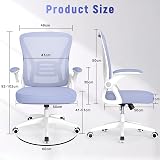 naspaluro Office Chair Ergonomic Desk Chair 90° Flip-up Armrests Purple view 7