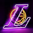 JFLLamp Basketball Neon Sign Basketball Team Neon Lights Up Signs for Wall Basketball LED Signs for Bedroom Man Cave Basketball Club Bar Hanging Wall Decor Gift for Los Angeles Basketball Fans Teens