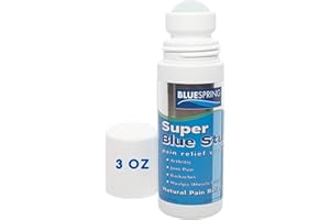 EMU THERAPY Super Blue Stuff Natural Pain Relief roll on with Emu Oil by BlueSpring- Pain relief rub Anti Inflammatory Analgesic Cream for Back, Knee, Joint, Muscle, Arthritis, and neck Pain Relief- 3 Oz roll-on.