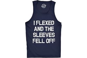 CRAZY DOG T-SHIRTS Crazy Dog Mens I Flexed and The Sleeves Fell Off Tank Top Funny Gym Workout Tee