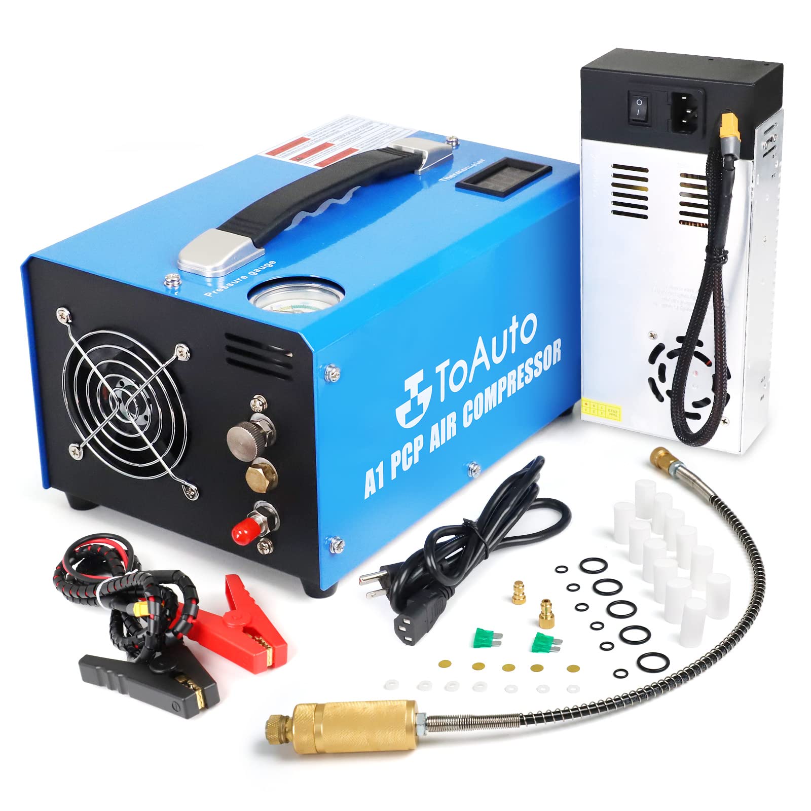 TOAUTO A1 PCP Air Compressor,4500Psi 30Mpa, Water/Oil-Free, One Button ...