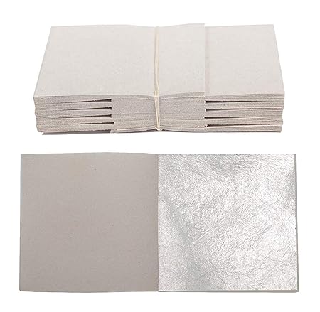 50 Blatt Echt Silber 925 Blattsilber 5x5cm - Feines Silberblatt Zum Versilbern & Basteln