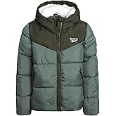 Reebok Girls Puffer Jacket - Heavyweight Poly Taffeta Insulated Zip Up Winter Coat for Girls with Sherpa Lined Hood & Pockets