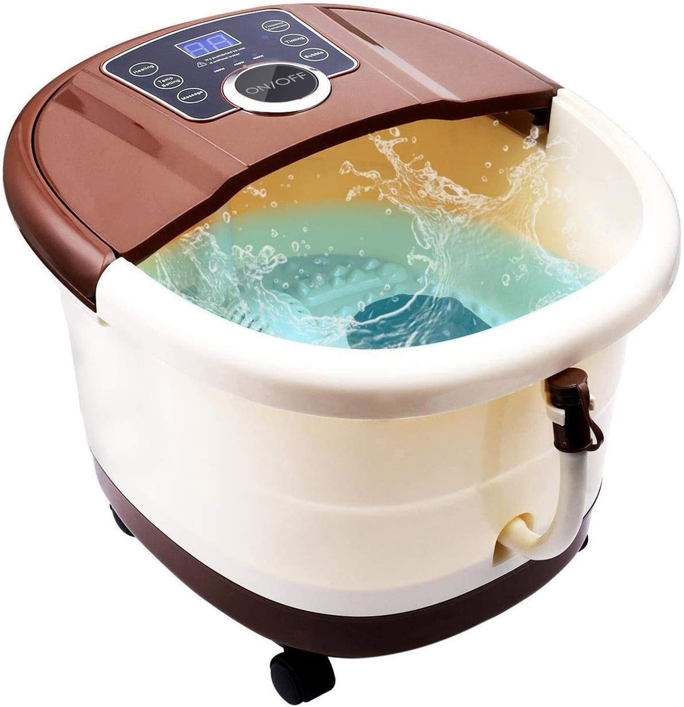 ACEVIVI Foot Spa Bath Motorized Massager with Heat, Frequency Conversion, Red Light Rolling Massage, Adjustable Time & Temperature, Water Spray Bubble: Health & Personal Care