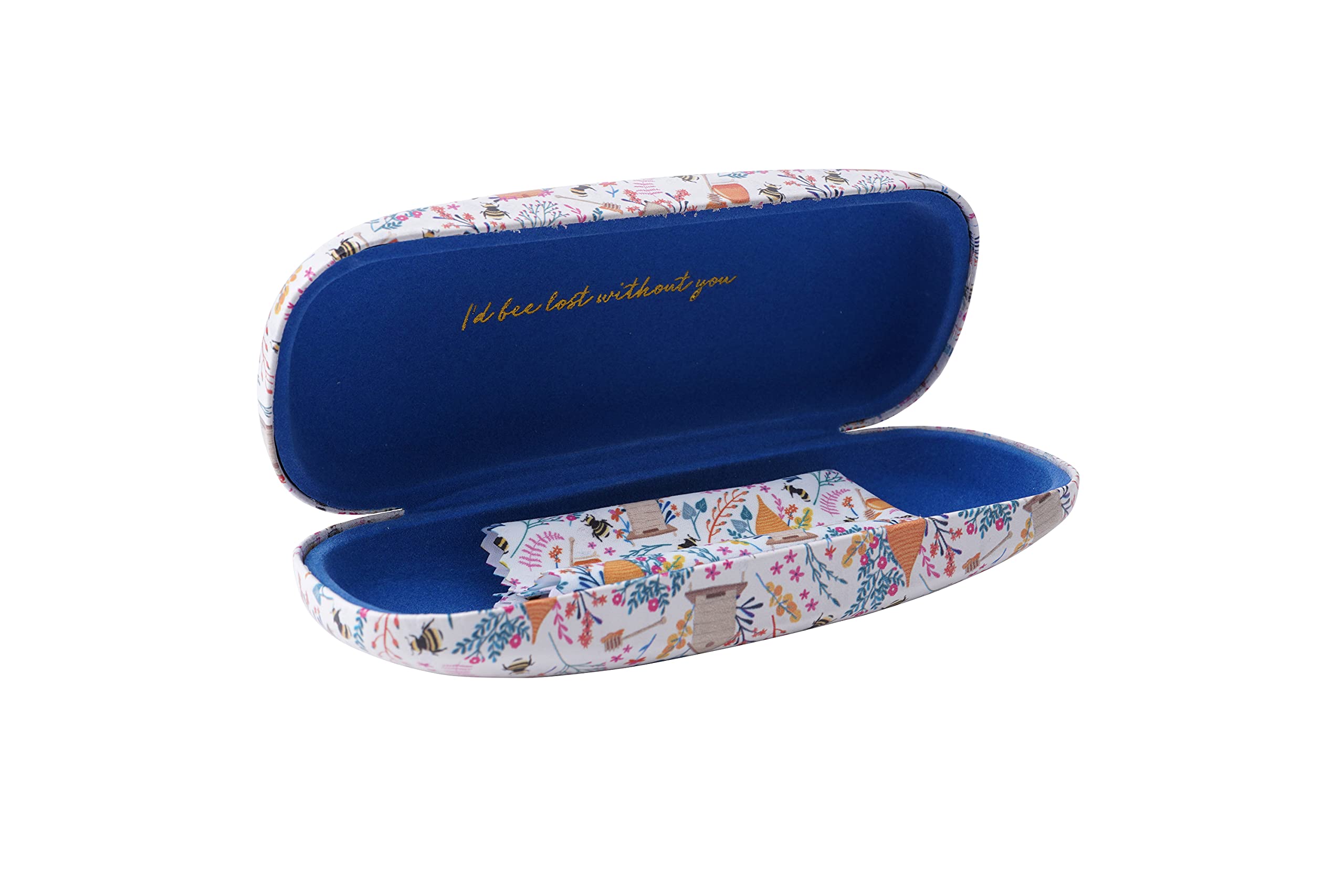 CGB Giftware Hard Glasses Case With Microfibre Cleaning Cloth | Beekeeper Design | Gift Wrap | Eye Care | Snap Lock | Ladies | Fashion | Storage | The Beekeeper GB05955