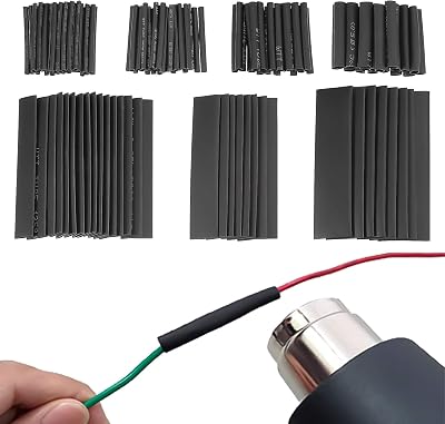 ZZLBZN 127 Pcs Heat Shrink Tubing Kit 2:1 Black Electrical Insulation
