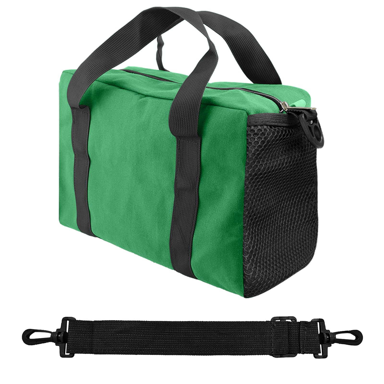 Photo 1 of 16 Inch Tools Bag, Tool Organizer Tote Bag with Oxford Fabric and Zipper, Tool Storage Bags with Side Pockets Padded Shoulder Strap for Electricians, Plumbing, Auto Repair Tools (Light green, 16")