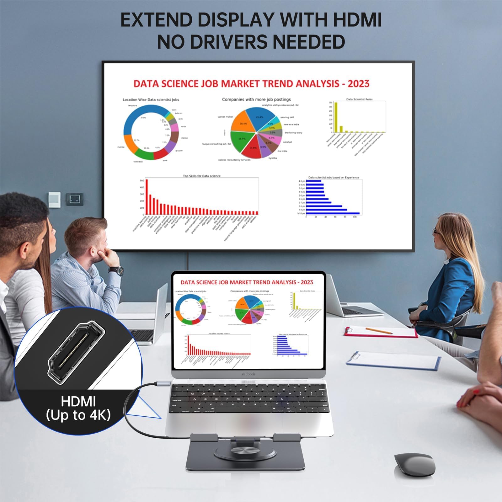 HC 11-in-1 USB C Hub 360 0 Rotatable Laptop Stand - View #4