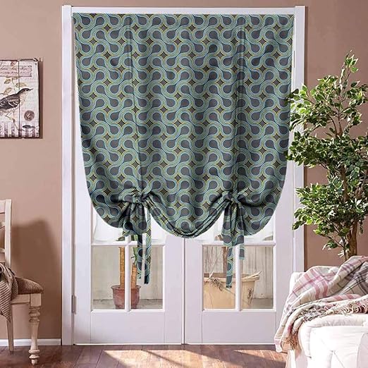 Amazon Com Houselookhome Roman Shades Blinds Curtain Modern Kitchen Curtains And Valances Twisted Tangled Lines Blind For Living Room Rod Pocket Panel 48 W X 72 L Home Kitchen