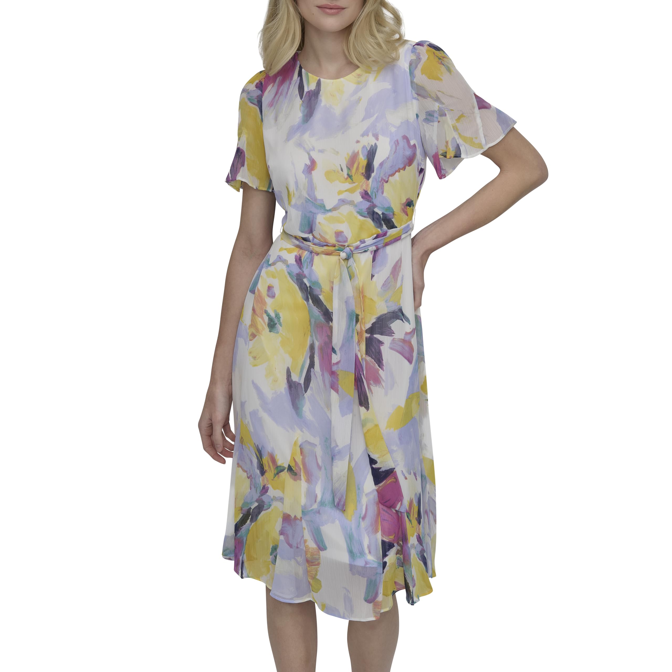 DKNY Women’s Dress, Sunshine Multi, 12
