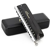 JDR Quartz Chromatic Harmonica C Key 12 Holes 48 Tones Half Valves | Easy Bending No Sticky Valves Mouth Organ Harp for Beginner Adults Professional Player Parents Chromonica