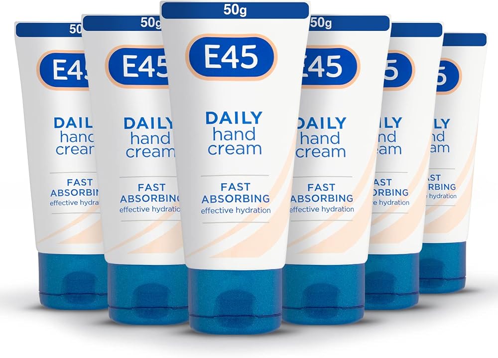 E45 Daily Hand Cream 50 ml Pack of 6 - Non-Greasy Fast Absorption
