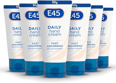 E45 Daily Hand Cream 50 ml Pack of 6 - Non-Greasy Fast Absorption