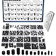 Seamaka 620Pcs M2, M3, M4, M5, M6, M8 Metric Hex Socket Head Cup Point Set Screws (Black),25 Size 12.9 Class Alloy Steel Grub Screw Assortment Kit with 6 Hex Wrenches for for Home Repairs & Fixtures