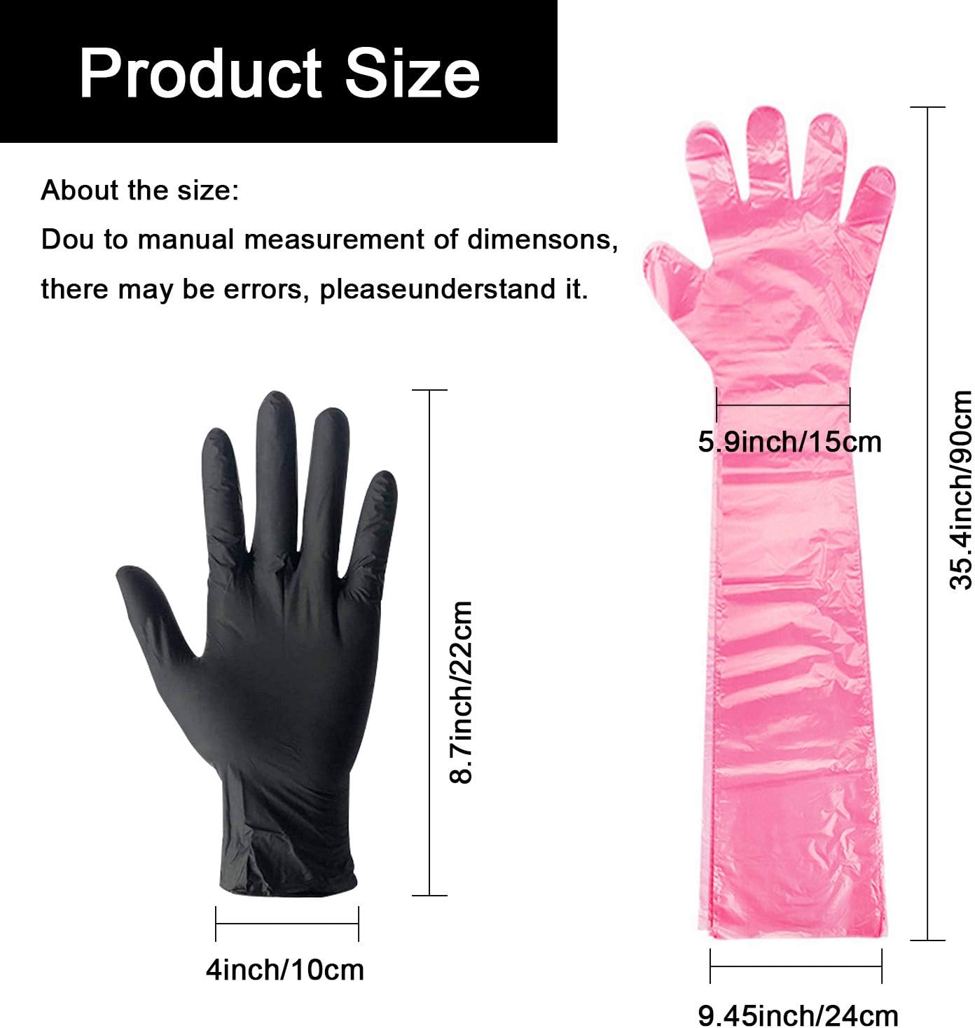 Field Dressing Gloves 20 Pairs, Deer Gutting Gloves and Nitrile Mittens, Deer Cleaning Gloves, Field Dressing Mittens with Long and Short Gutting Gloves Combo Pack for Hunting : Sports & Outdoors