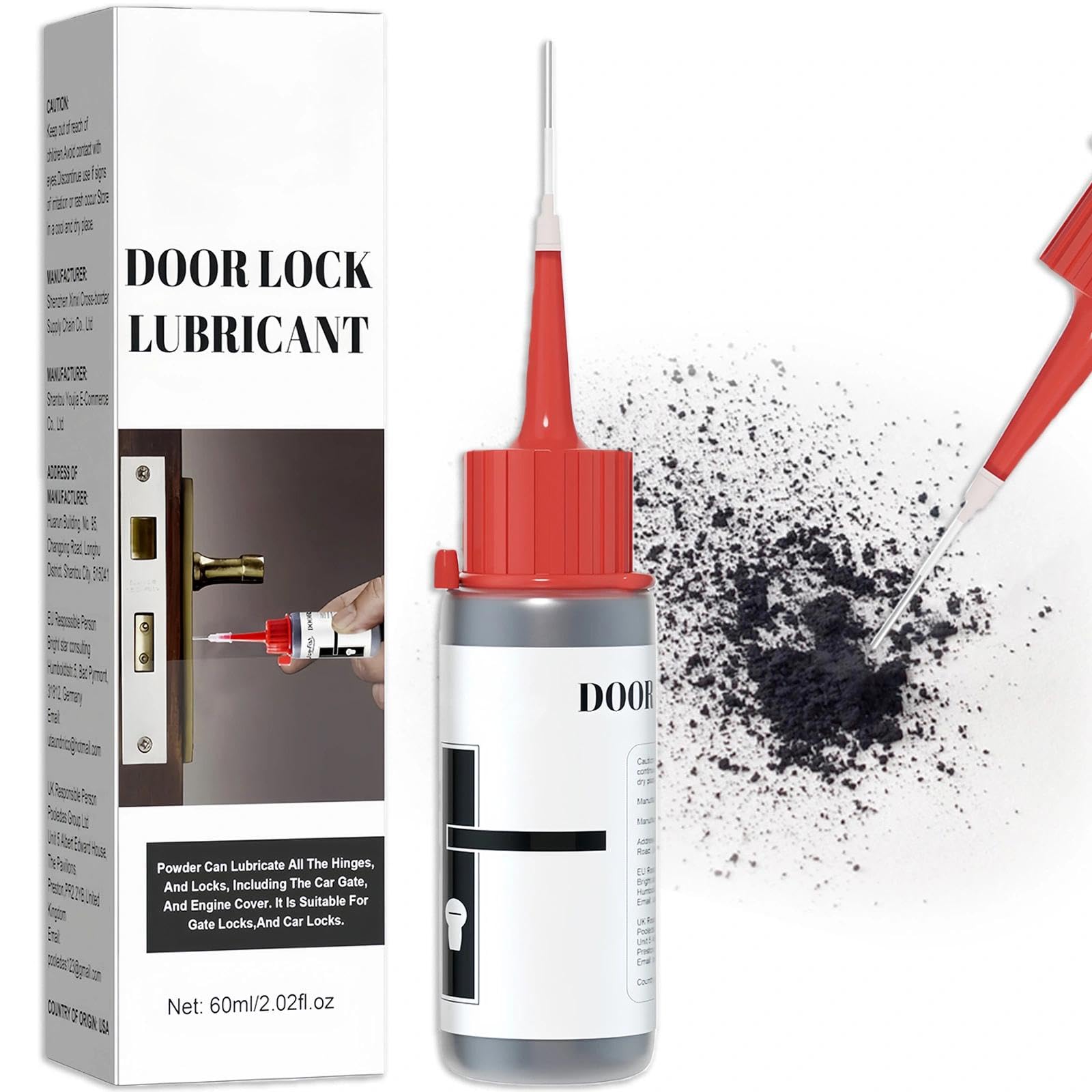 Lock Cylinder Lubricant,Dry Lube Graphite Lubricant,Graphite Powder Lubricants,Treadmill Spray Grease, Powder For Locks, Padlocks, And More - Prevents Rust And Corrosion, Extends Lock Life