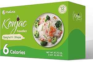 Hethstia Konjac Noodle, 12 Packs Keto Shirataki Noodle Spaghetti, Low Carb Pasta, Low Calorie, Vegan, Gluten Free, Sugar Free, Ready to Eat, Healthy Diet, Holiday Gifts